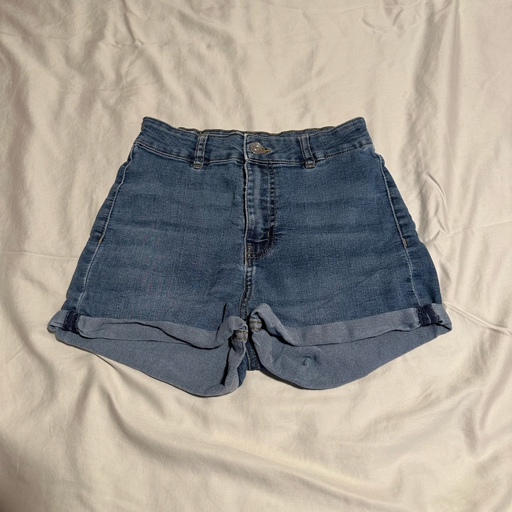 high waisted denim shorts